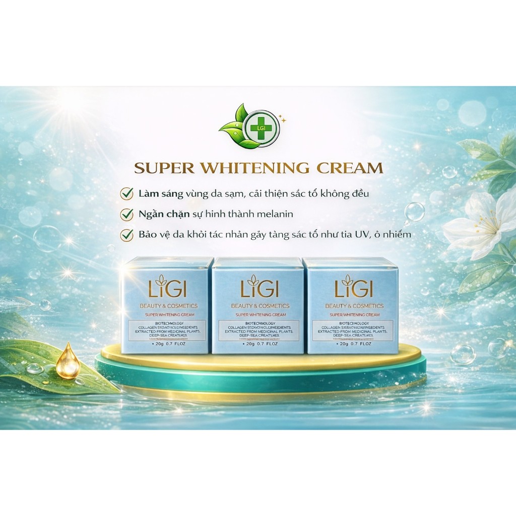 [ CHÍNH HÃNG DR LIGI ] SUPER WHITENING CREAM Bộ Kem dưỡng sáng mờ thâm nám Ligi
