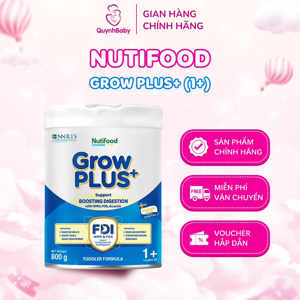Nutifood Grow plus xanh nhạt 1 + lon 800g