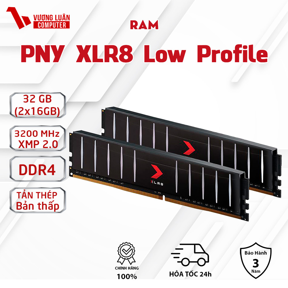RAM PNY XLR8 Gaming 32GB (2x16GB) DDR4 3200MHz Chính hãng FULL.VAT Bảo hành 36 tháng