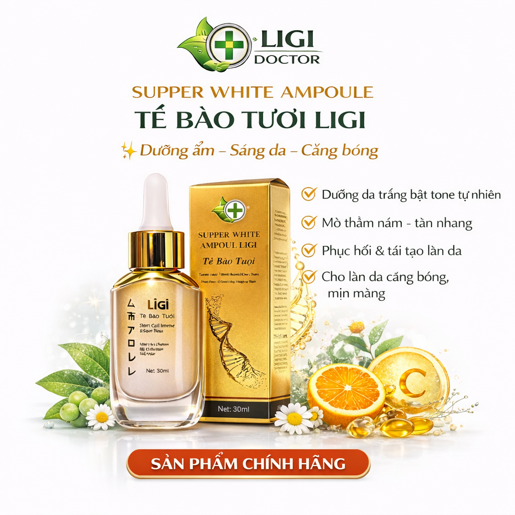 [ HÀNG CÔNG TY LIGI ] TẾ BÀO TƯƠI LIGI tinh chất dưỡng ẩm căng bóng phục hồi da mẫu mới
