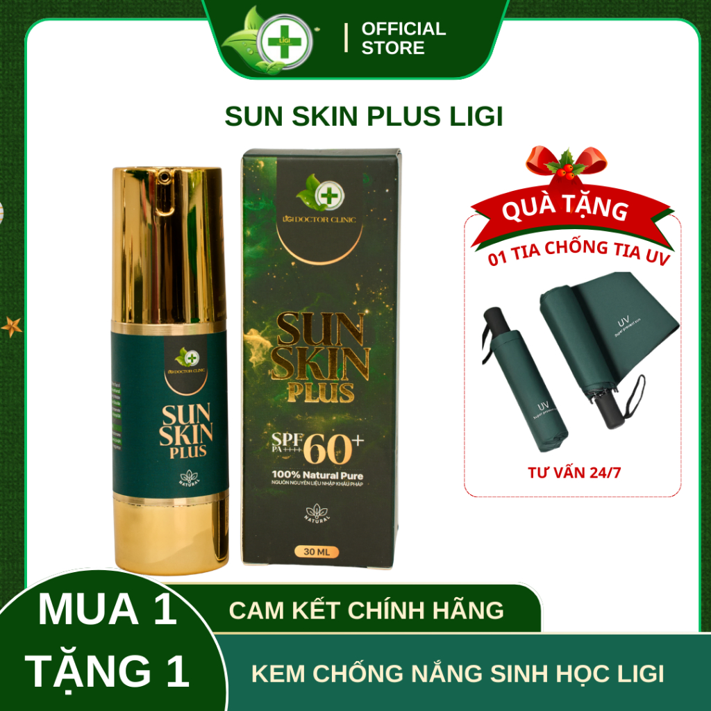 [ HÀNG CÔNG TY LIGI ]  KEM CHỐNG NẮNG SINH HỌC Không Chì 6 in 1 mẫu mới SUN SKIN PLUS LIGI