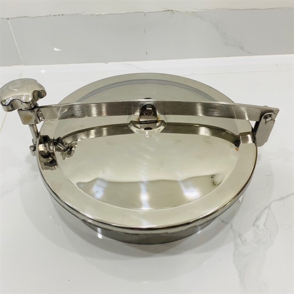 Nắp Bồn Tank Inox Vi Sinh Thanh Ngang, Nắp thăm bồn vi sinh DN300 - DN600 Inox 304 / 316L