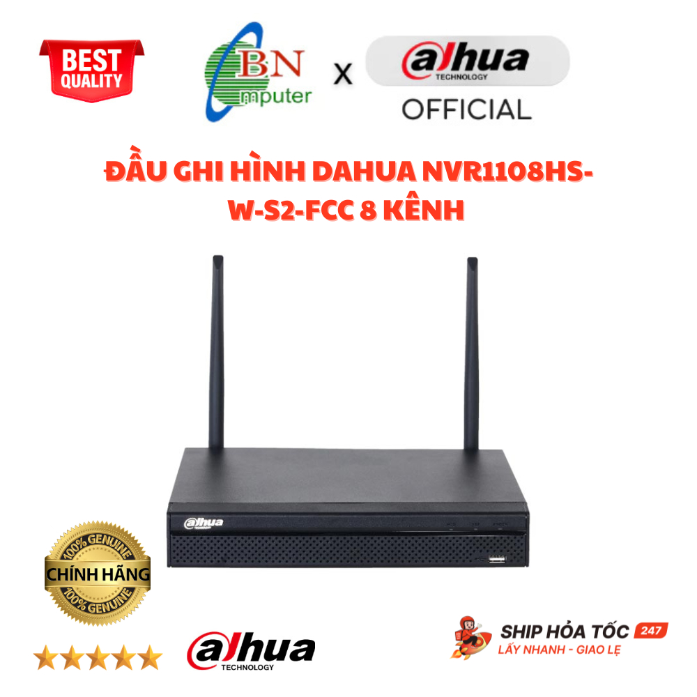 Đầu ghi hình DAHUA NVR1108HS-W-S2-FCC 8 kênh