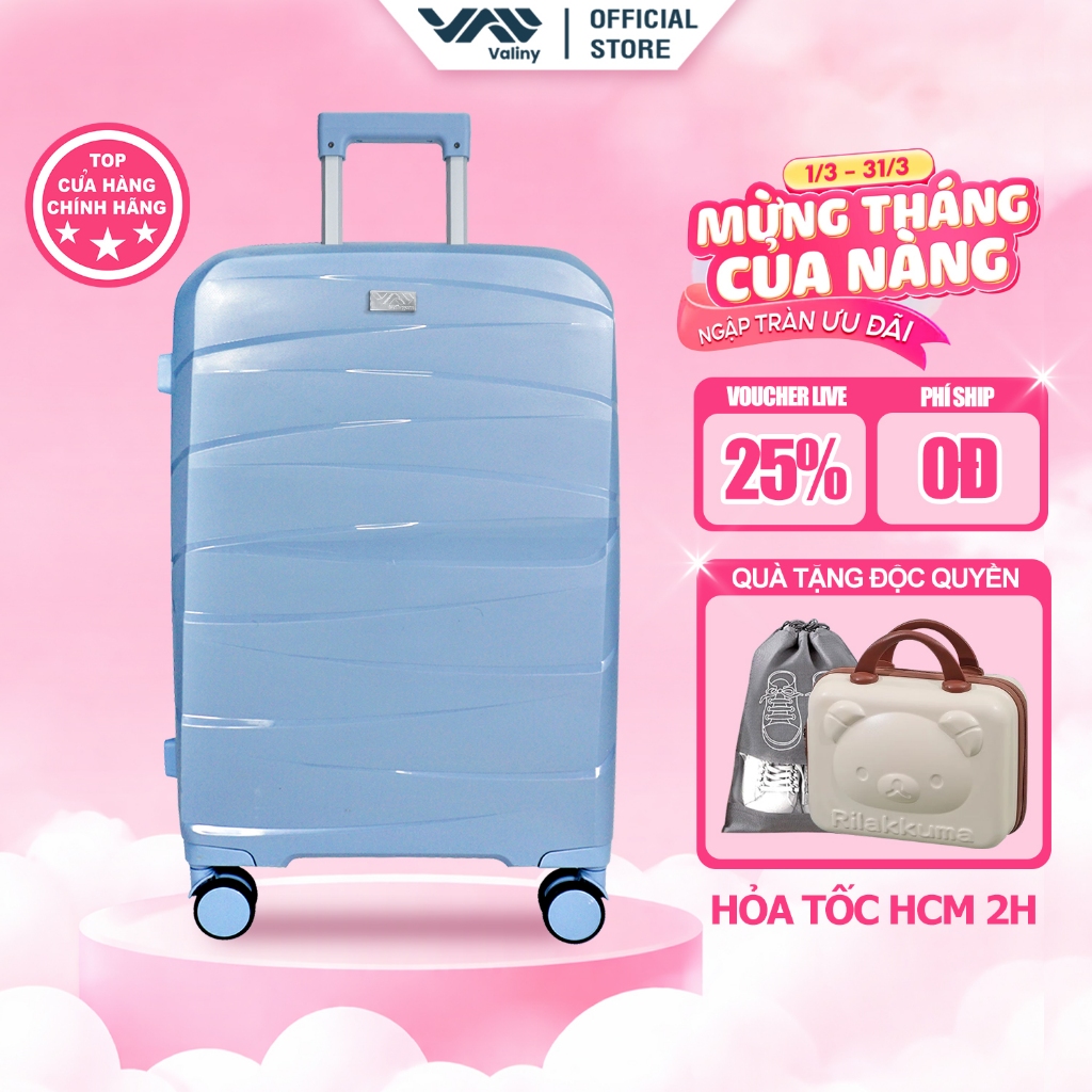 Vali Du Lịch VALINY VNY09 2 size 20/24inch Chất Liệu Nhựa PP Cao Cấp Dẻo Dai Cao Cấp  BẢO HÀNH TRỌN ĐỜI