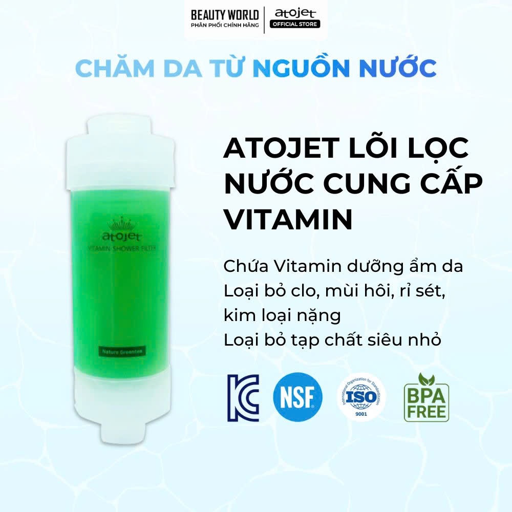 Lõi Lọc Nước Cung Cấp Vitamin Khử Clo Cải Thiện Da Tóc Cho Vòi Sen Tắm Lọc Nước Jennie Atojet AJ-820
