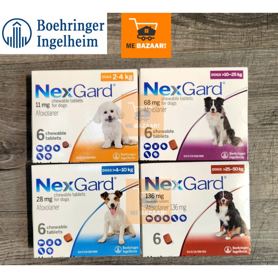 [CHÍNH HÃNG] Viên Nhai NEXGARD Diệt Ve Rận, Ghẻ, Bọ Chét Cho Chó