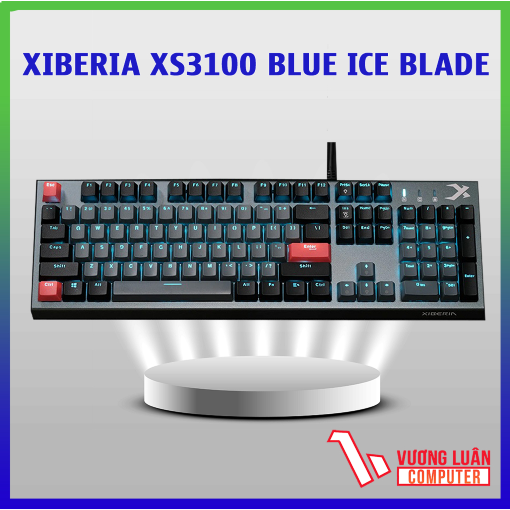 Bàn phím cơ quang  XIBERIA GAMING ICAFE XS3100 Blue Switch Ice Blade Khung viền kim loại