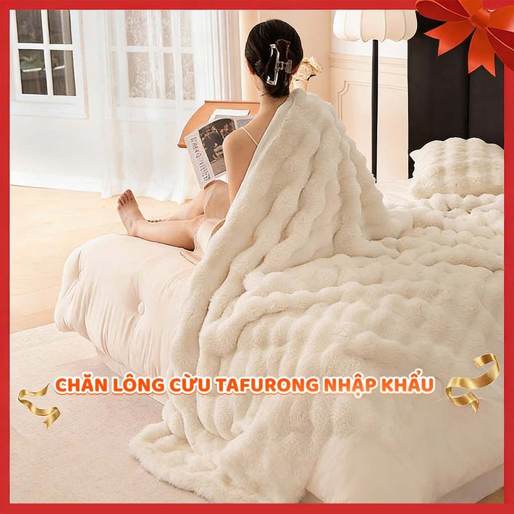 Chăn lông thỏ nhân tạo Home bedding chăn đắp ngủ trưa văn phòng