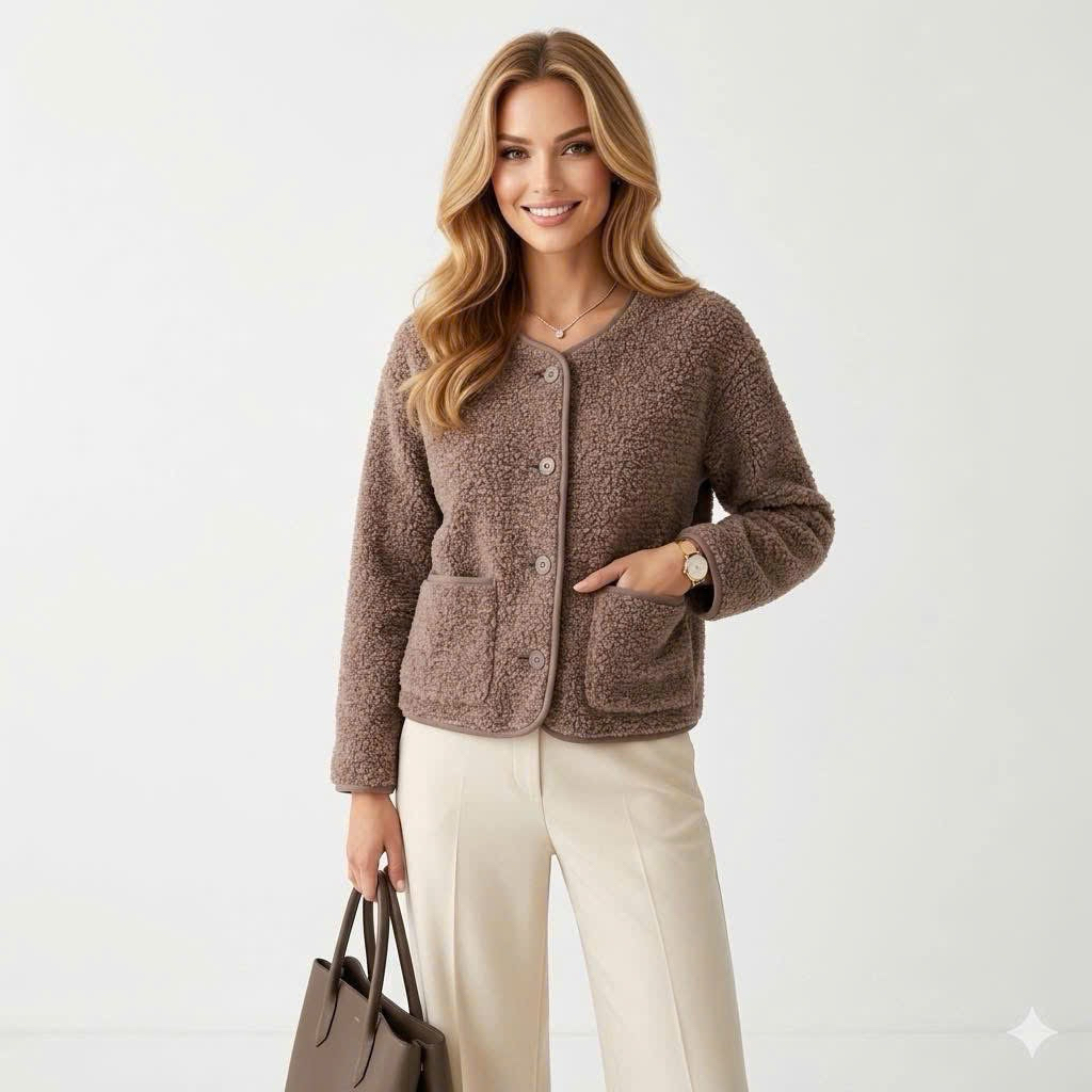 [ Hiền vnxk2] Áo khoác lông cừu lót nỉ có túi hàng vnxk