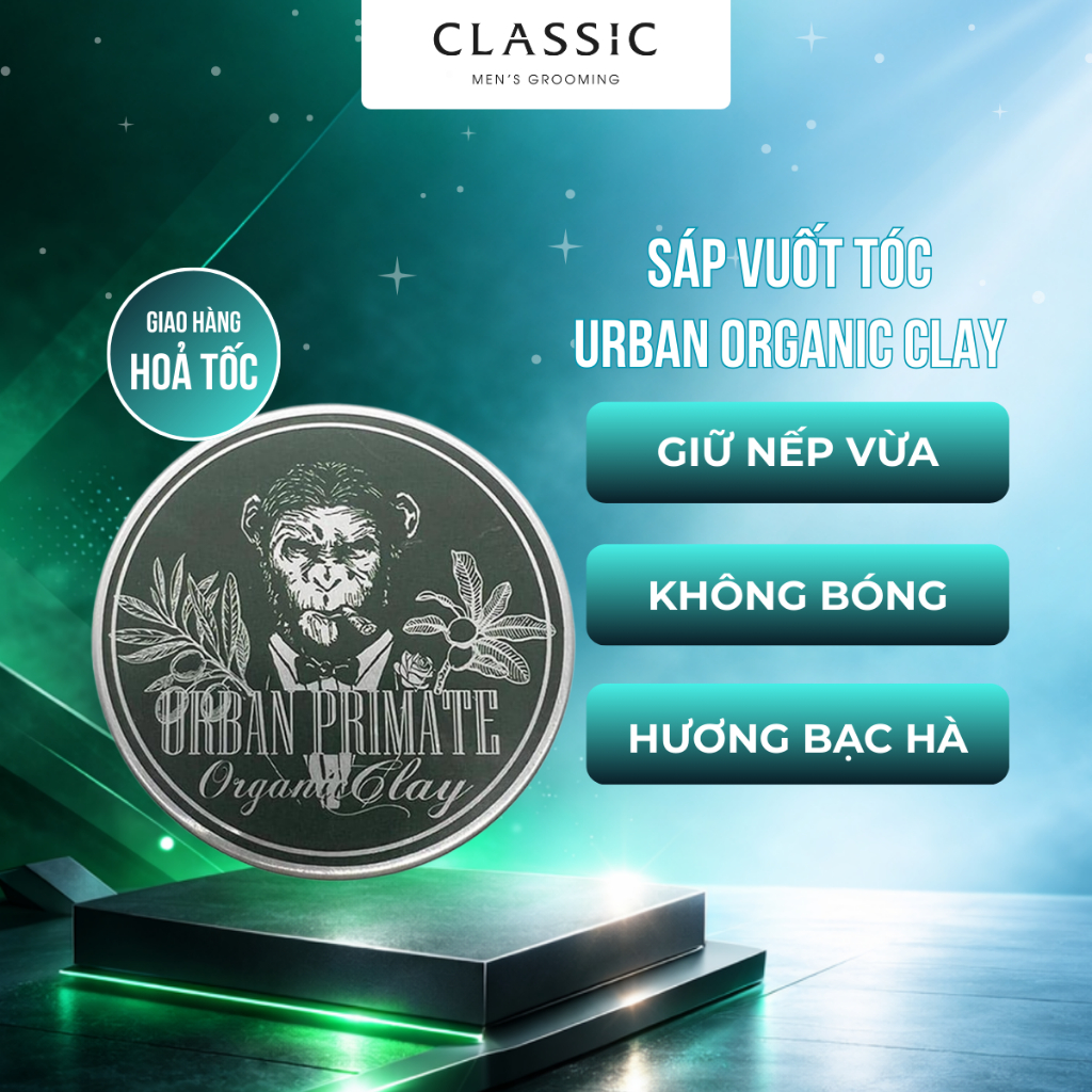 Sáp vuốt tóc Urban Primate Organic Clay 90g