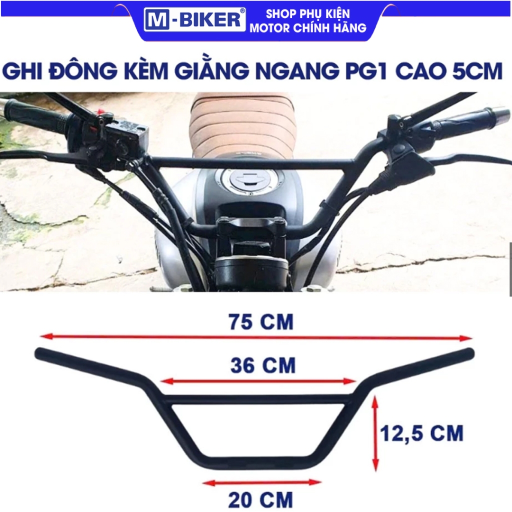 Ghi Đông Cao Tracker MBIKER – Ghi Đông Tăng Cao 2.5cm / 5cm Cho PG1, XSR155, MT15