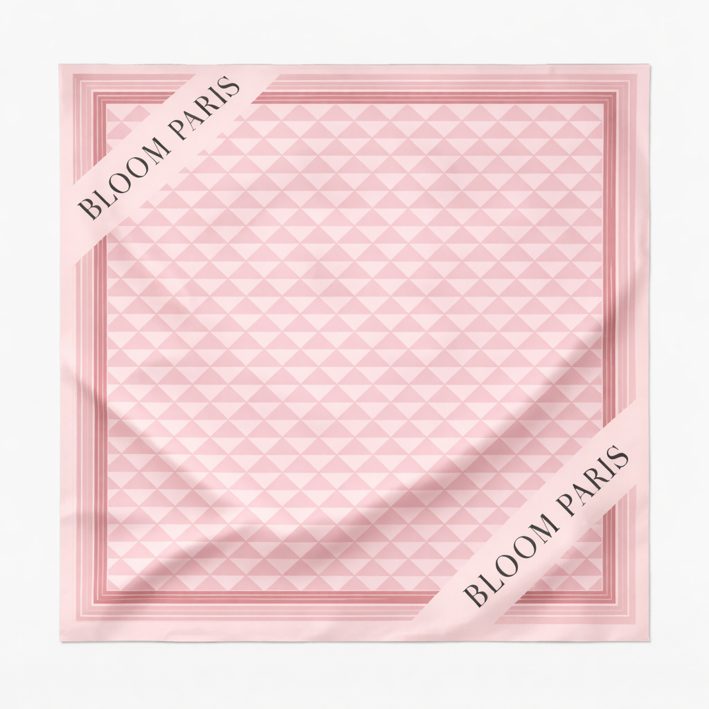 Bloom Paris Silk Scarf – Elegant Pink Square Scarf for Women - Pradelle Luxury Silk Scarf – Elegant 