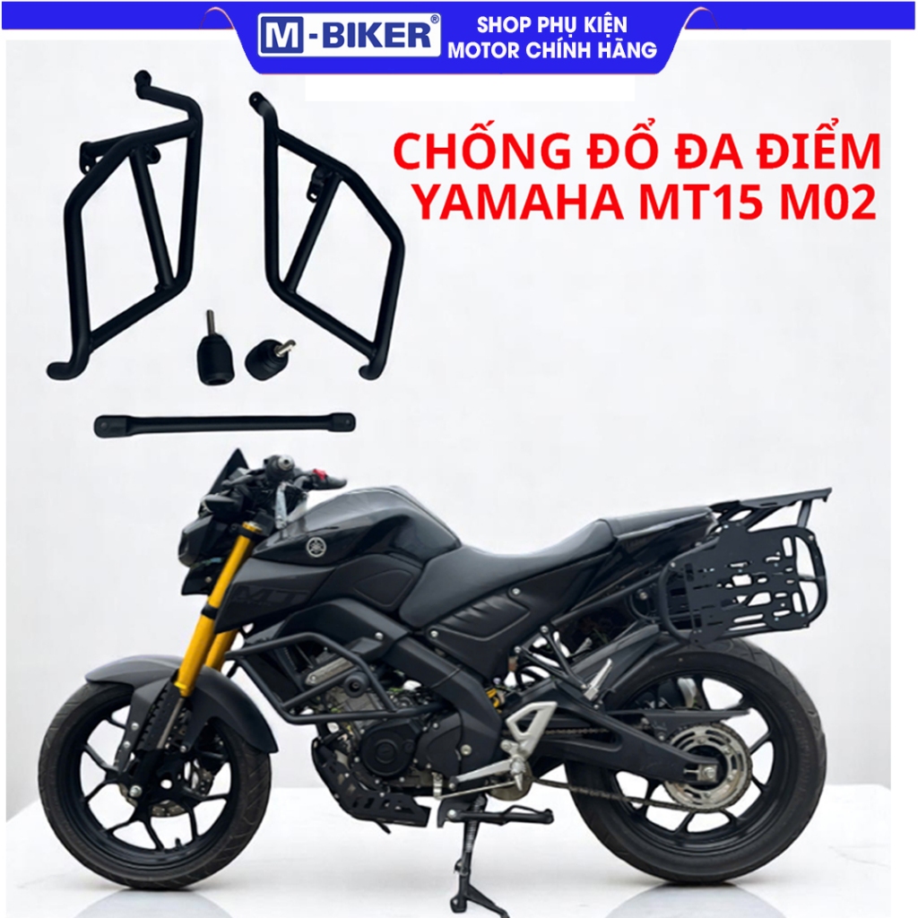 Chống Đổ MT15 Mẫu 2 Kèm Gù  Khung Chống Đổ MT15, Gù Chống Đổ Yamaha MT15 Chắc Chắ