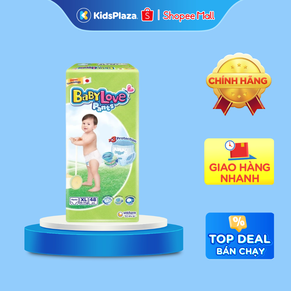 Bỉm quần Bobby Babylove Size XL 48 miếng (cho bé từ 12-17kg)
