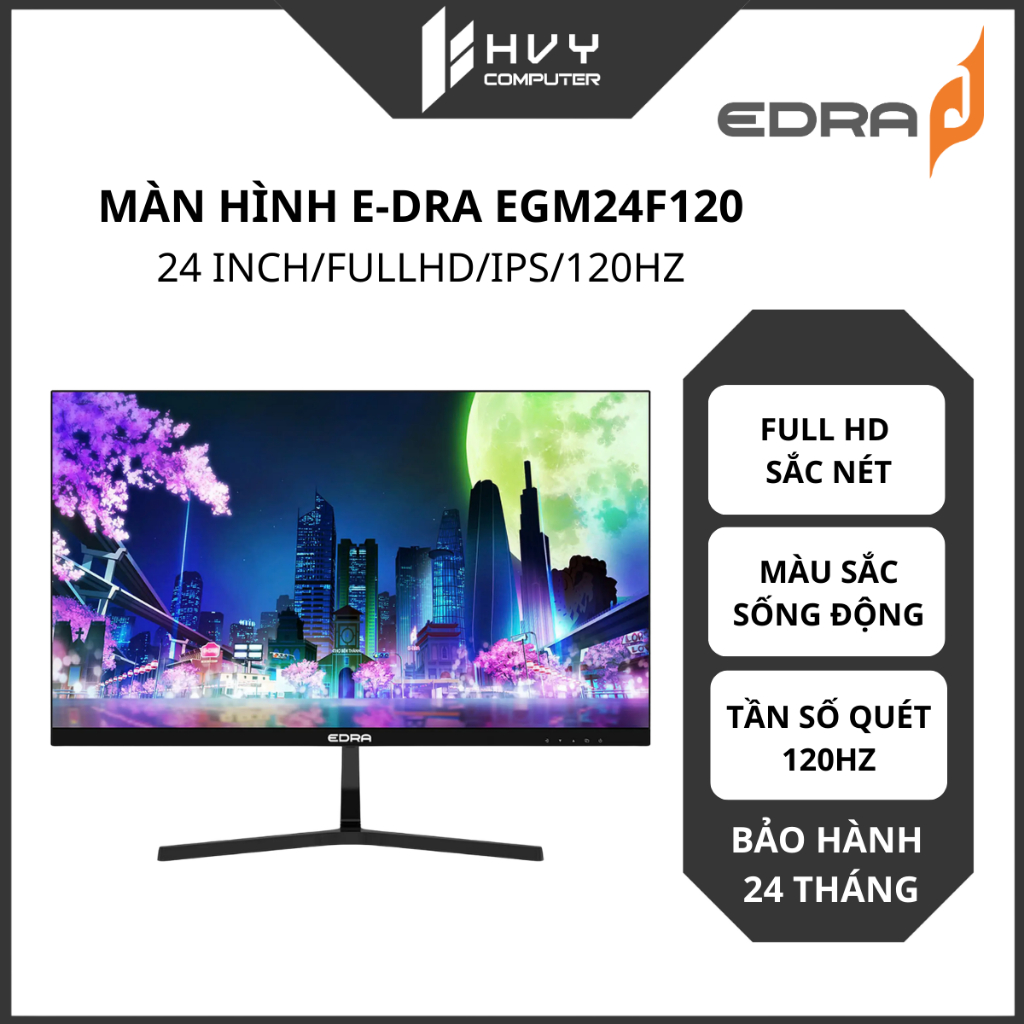 Màn hình Gaming EDRA EGM24F120S/ EGM24F100S 24 inch, Full HD, IPS, 120Hz/100Hz, 1ms- Hàng chính hãng