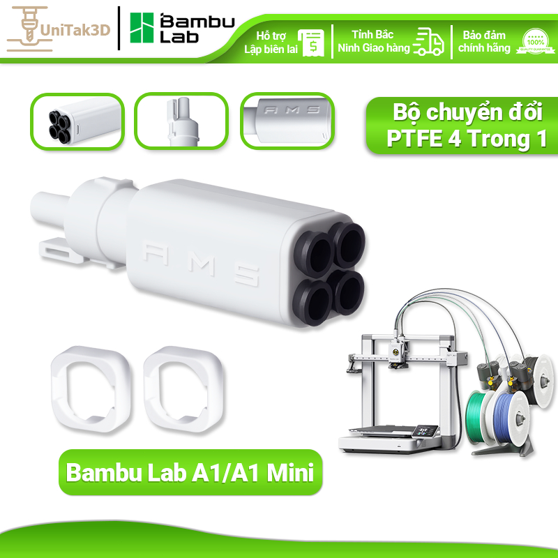 Bambu Lab Nhựa in 3D Bộ chuyển đổi PTFE 4 trong 1 cho Bambu Lab A1/A1 Mini AMS Lite Hệ thống in đa m