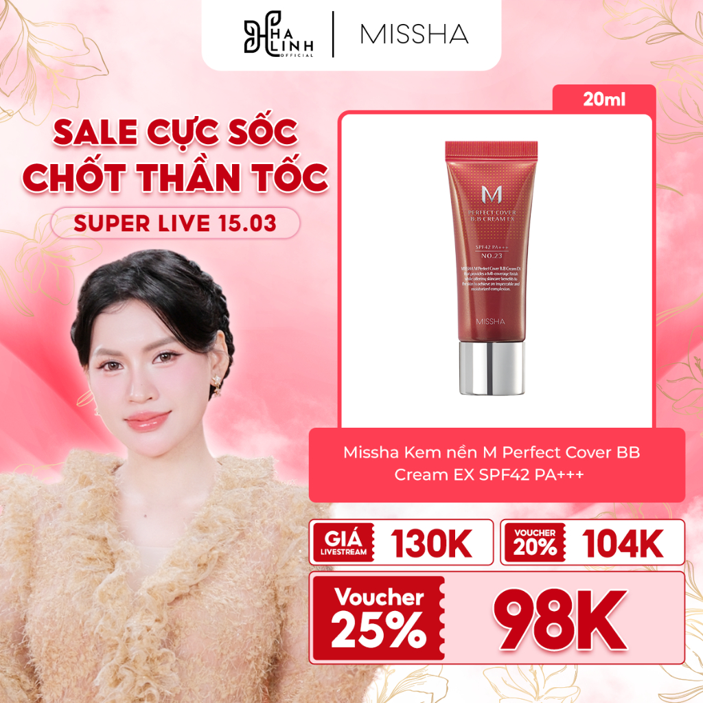 [VHL x Missha] Missha Kem nền M Perfect Cover BB Cream EX SPF42 PA+++ 20ml