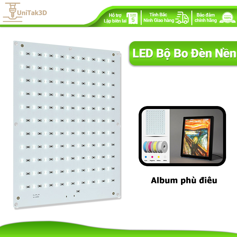 UniTak3D in 3D for Bambulab A1/A1 Mini Combo/P1P/P1S/X1C/X1E AMS CMYK Tranh khắc đá LED Bộ Bo Đèn Nề