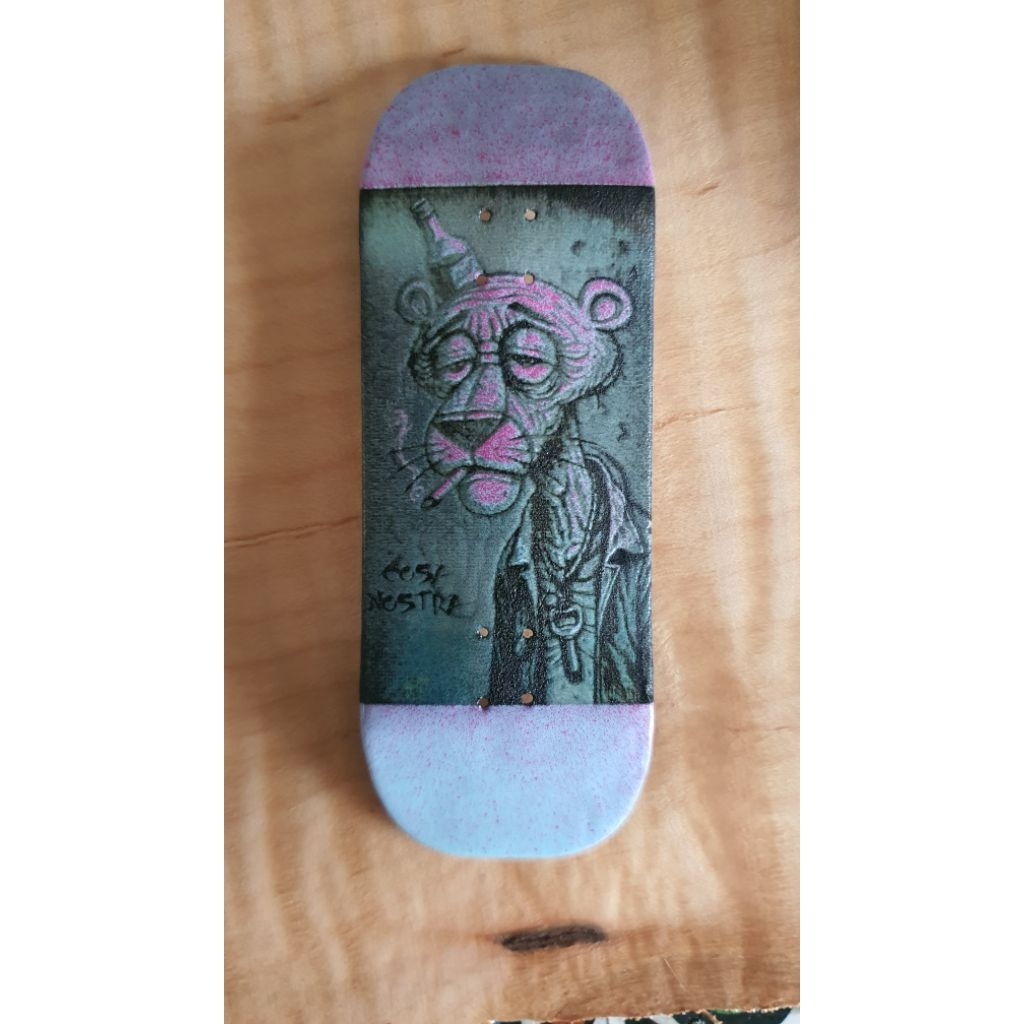 Cosa Nostra "Age" 34mm skateboard fingerboard. Maple & Ebony boxy shape.