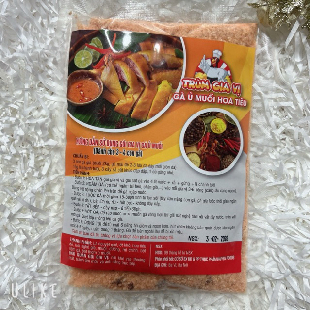 (Trợ giá) Gia vị gà ủ muối,ủ muối bắp bò,tai heo dùng cho 5-6kg nguyên liệu -gói 300g