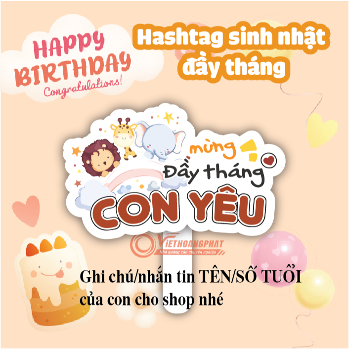 Hashtag sinh nhật, bảng cầm tay chụp ảnh sinh nhật, hagtag chụp ảnh sinh nhật- thiết kế theo yêu cầu
