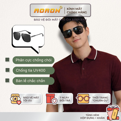 Kính Mát Phân Cực Thời Trang Nam AORON Cao Cấp Đổi Màu Chống Tia UV400, Chống Bụi AK242