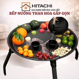 Bếp nướng dã ngoại BBQ TAEWOO 3 trong 1 gấp gọn, bếp nướng than hoa ngoài trời gấp gọn