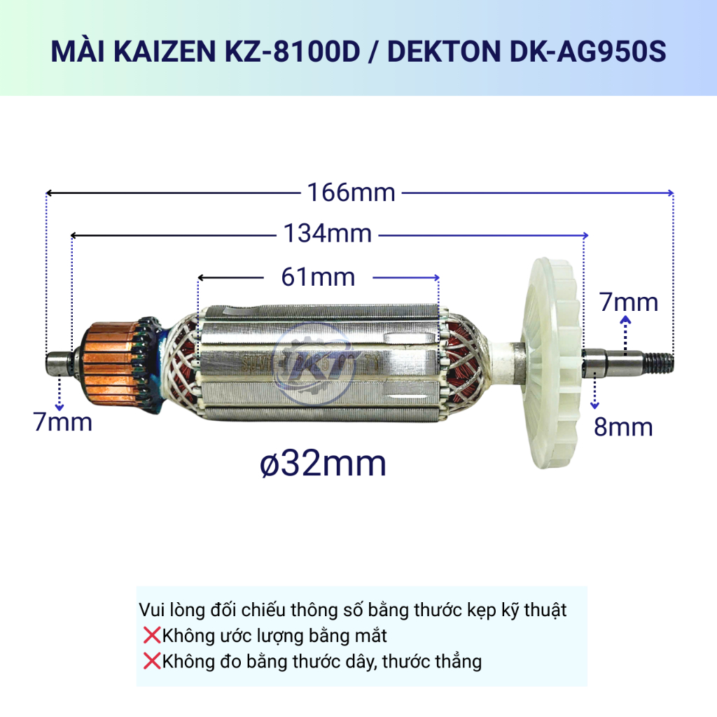 Rotor (ruột) mài KAIZEN KZ-8100D / DEKTON DK-AG950S