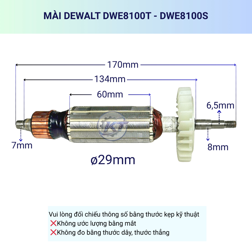 Rotor (ruột) mài DEWALT DWE 8100T, DWE 8100S