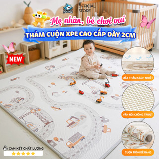 Thảm Xốp Cho Bé Pakey Chống Nước, Thảm Cuộn Phủ XPE 2 Mặt Họa Tiết Dày 2cm Cho Bé Tập Bò Tập Đi