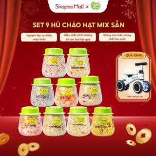 Combo 9 hũ hạt ăn dặm cho bé mix sẵn Mămmy nấu cháo bổ sung chất dinh dưỡng cho bé ăn dặm 6 tháng