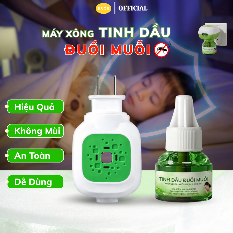 Máy Xông Tinh Dầu Đuổi Muỗi HUTO Không Mùi Không Khói An Toàn Và Dễ Sử Dụng