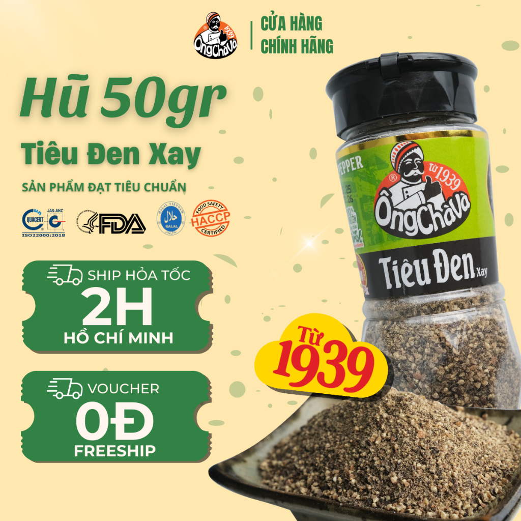 Tiêu Đen Xay Ông Chà Và 50g (Black Pepper Powder)