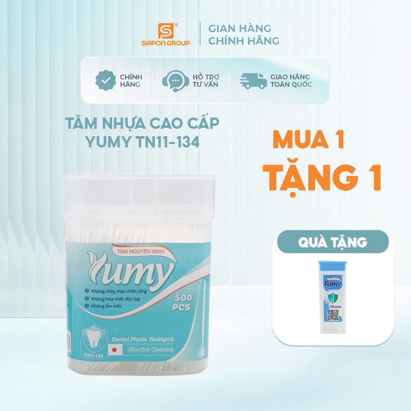 [MUA 1 TẶNG 1] Tăm Nhựa YUMY Hộp 500 chiếc TN11-134 - Tặng 01 Tăm Nhựa YUMY 70 chiếc TN11-124