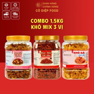 1.5KG Khô Mix 3 Vị [Khô Gà Bơ Tỏi + Khô Tẩm Vị Bò + Khô Tẩm Vị Heo](Đầy Đủ Hồ Sơ Công Bố & Kiểm Nghiệm Sản Phẩm)
