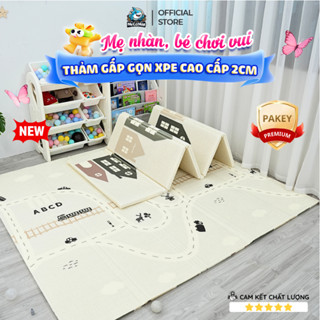 Thảm Gấp Gọn XPE Dày 2cm Chính Hãng Pakey, Thảm Cho Bé 2 Mặt Dày Dặn, Cách Nhiệt Tiện Lợi