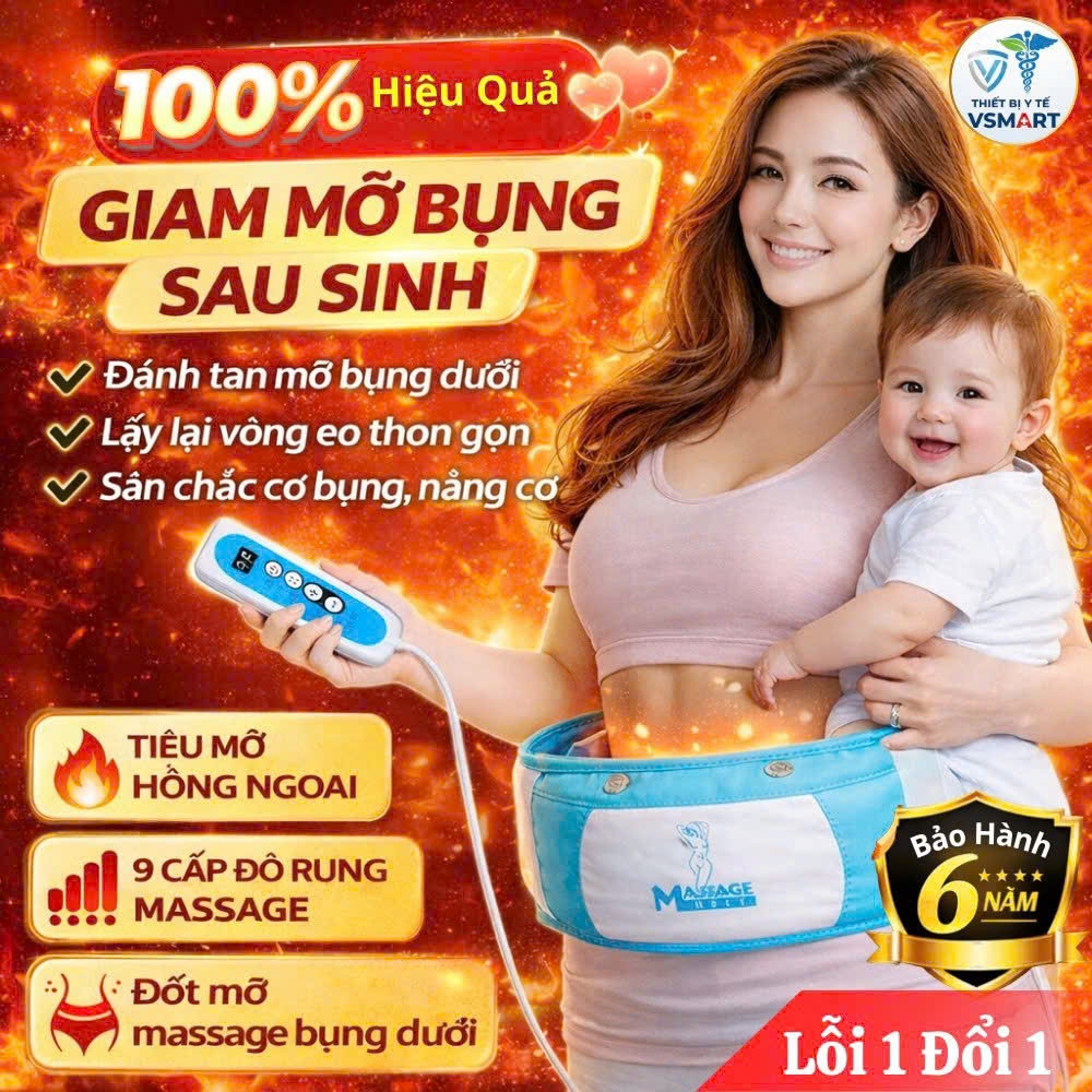 Đai Quấn Nóng Rung Massage Giảm Béo Toàn Thân, Máy Massage Đốt Mỡ Bụng Tại Nhà Hiệu Quả Nhanh Chóng