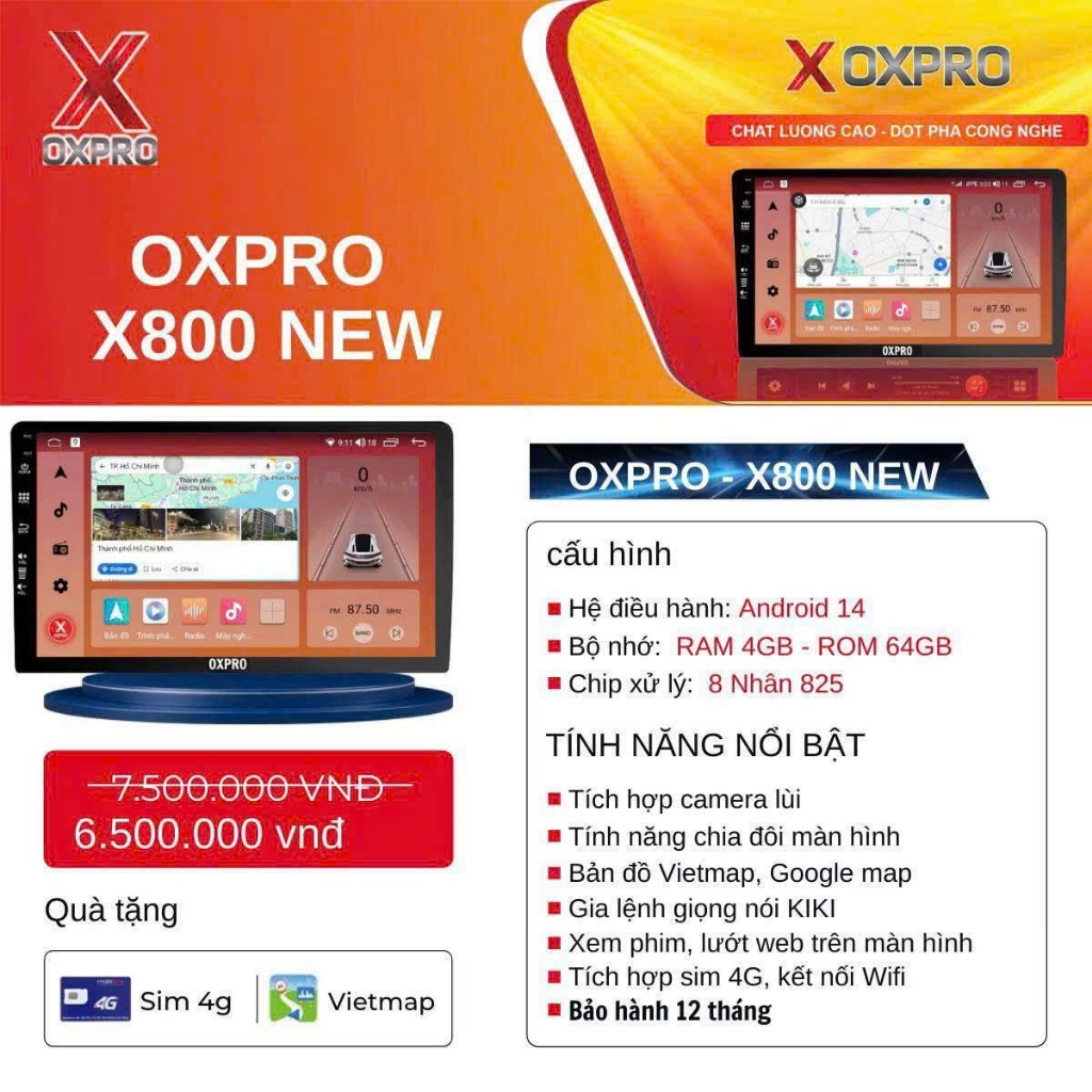 Màn hình OXPRO X800 new chất lượng cao