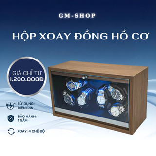 Hộp xoay đồng hồ cơ dành cho 6 chiếc chất liệu gỗ cao cấp W168 thiết kế tinh tế sang trọng