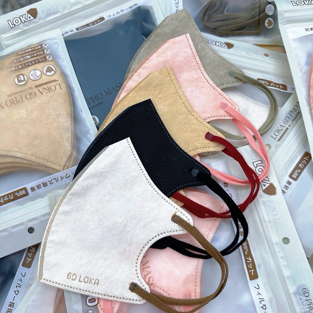 SÉT 150 Chiếc Khẩu Trang 6D LOKA PRO Khẩu Trang 6D 3 Lớp Chống Nước Kháng Bụi Cản Tia UV