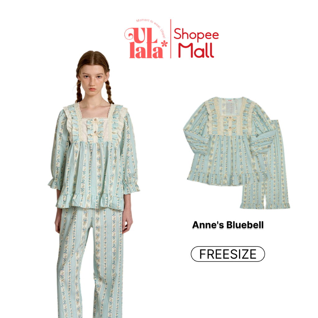 Ullala Pajamas Annes Bluebell Bộ ngủ mặc nhà nữ tay lửng Freesize