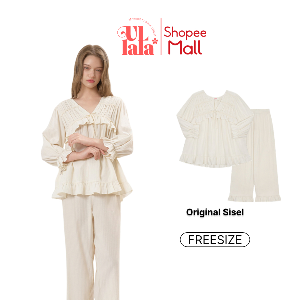 Ullala Pajamas Sisel Bộ ngủ mặc nhà nữ dài tay Freesize