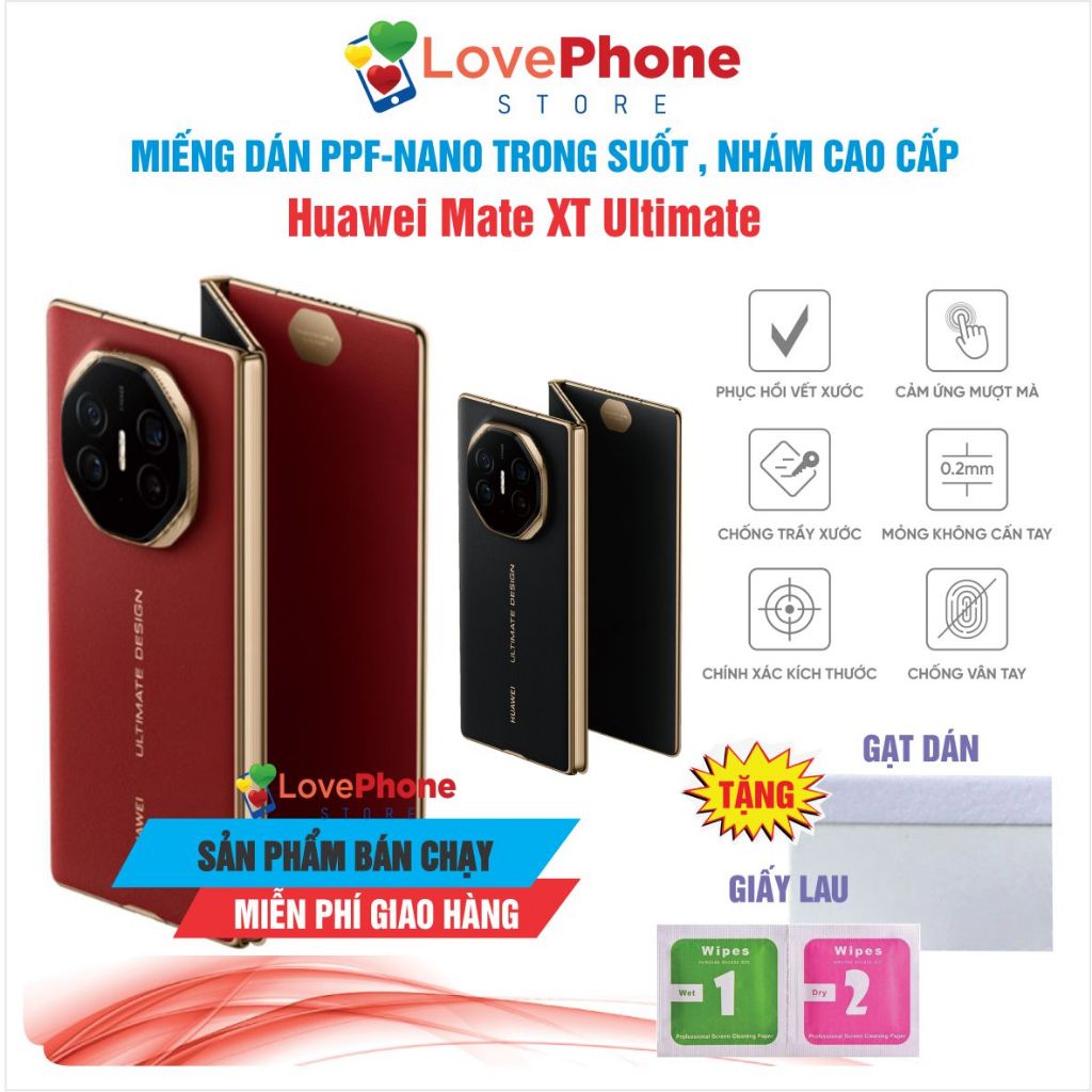 Dán PPF - NANO Huawei Mate XT Ultimate bảo vệ màn hình chống vân tay tự phục hồi vết xước- Love Phon