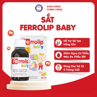 Sắt Ferrolip Baby Cho Trẻ Từ 0 Tháng Tuổi - Sắt Bisglycinate Dễ Hấp Thu, Không Tanh, Vị Đào Dễ Uống.