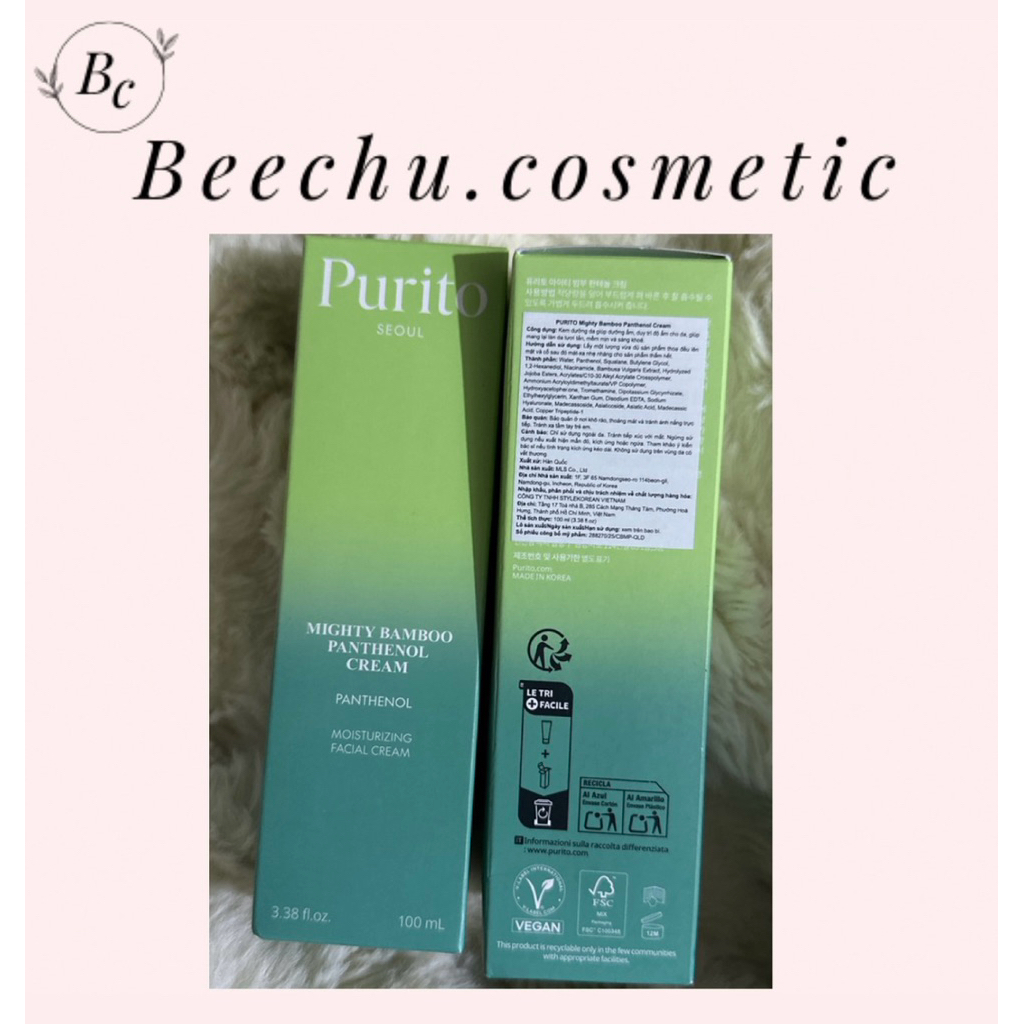 kem dưỡng ẩm phục hồi da Purito Seoul Mighty Bamboo Panthenol Cream