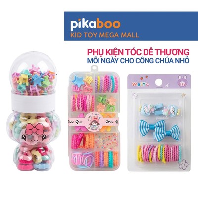 Cặp tóc, dây buộc tóc xinh cho bé Pikaboo, phụ kiện xinh xắn ngày Tết