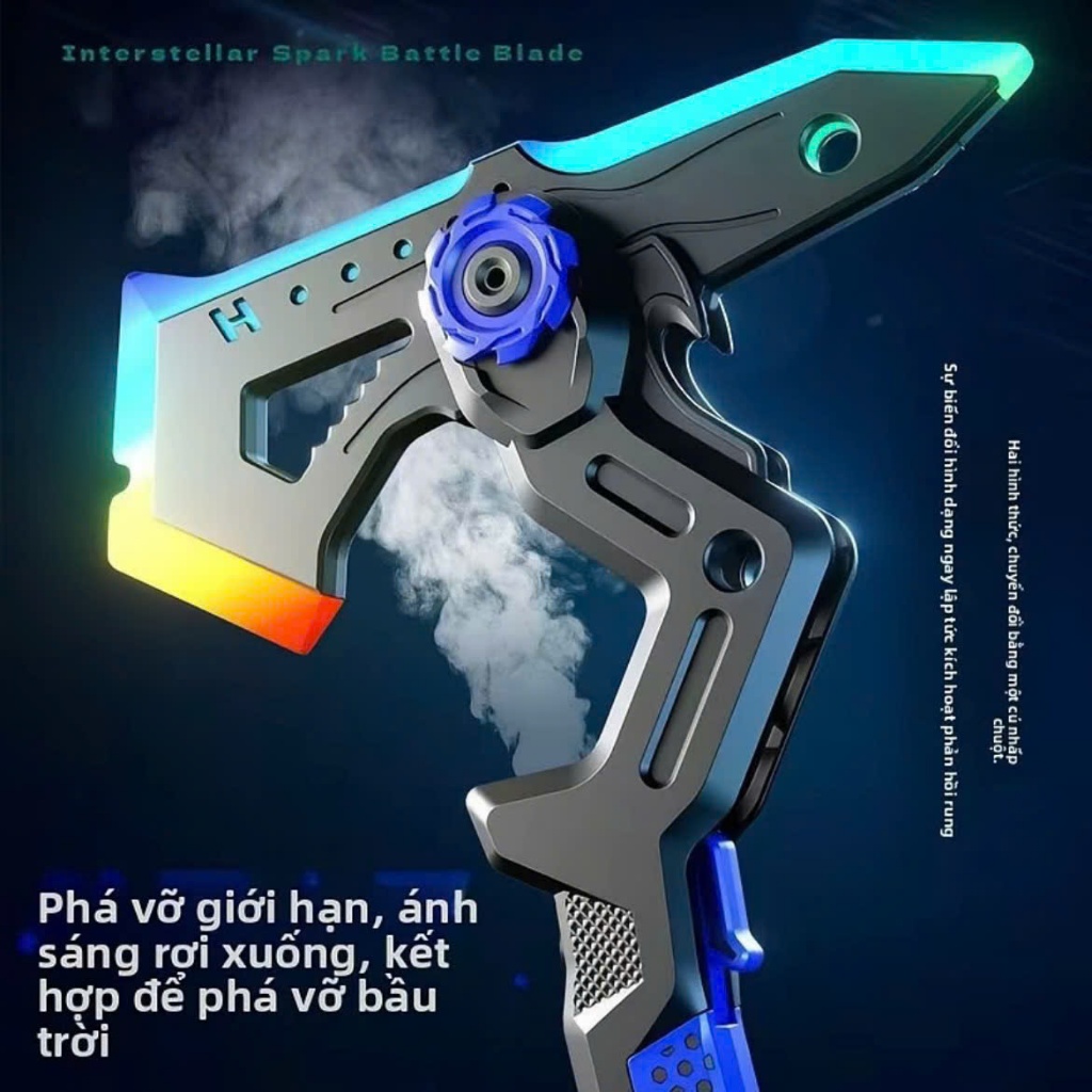 Rìu chiến ngầu cho trẻ em, phóng kiếm laser, kiếm hai hình dạng, rìu bóng tối phát sáng, đồ chơi kiế