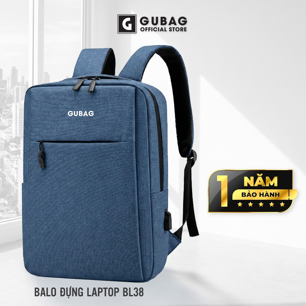 Balo laptop 14 inch, 15.6 inch nam nữ chính hãng Gu Bag đi làm tiện lợi GB-BL38
