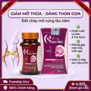 Viên uống giảm cân chính hãng an toàn hiệu quả - Giảm mỡ - Giảm mỡ Bụng - Giảm cân toàn thân - Tặng Miếng Dán Tan Mỡ