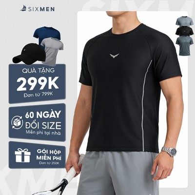 Áo Thun Thể Thao Nam SIXMEN WINGFIT Vải LamaxPro Cao Cấp, Chống Nhăn Thoáng Mát, Form Fit Tôn Dáng